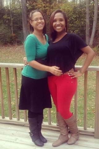 My sister and I on my 16th birthday