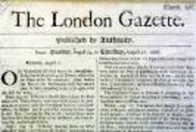 Newspapers are first published in London