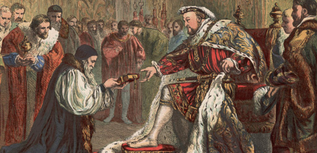 With the Supremacy Act, Henry VIII proclaims himself head of Church of England