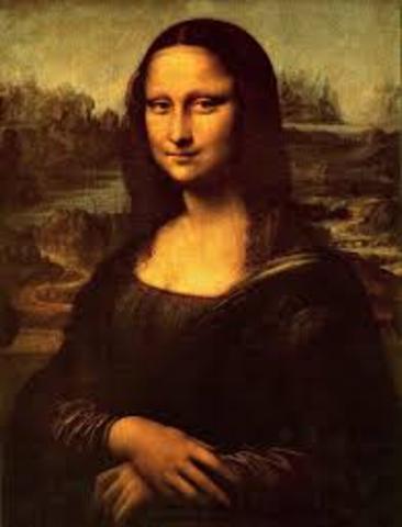 Leonardo da Vinci paints the Mona Lisa