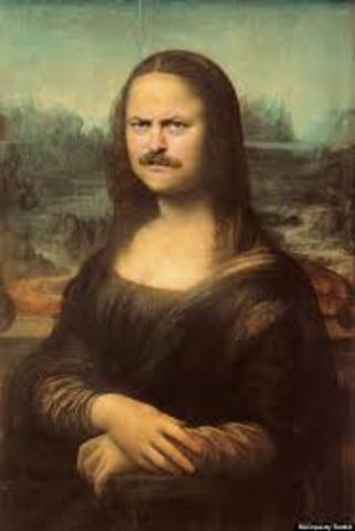 Leonardo da Vinci paints the Mona Lisa