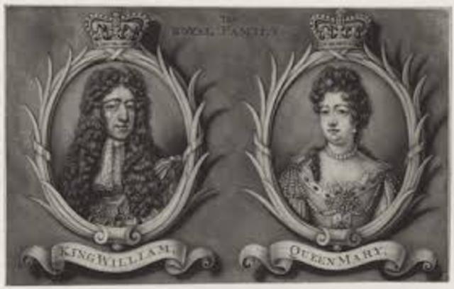 Wiliam III and Mary II crowned King and Queen