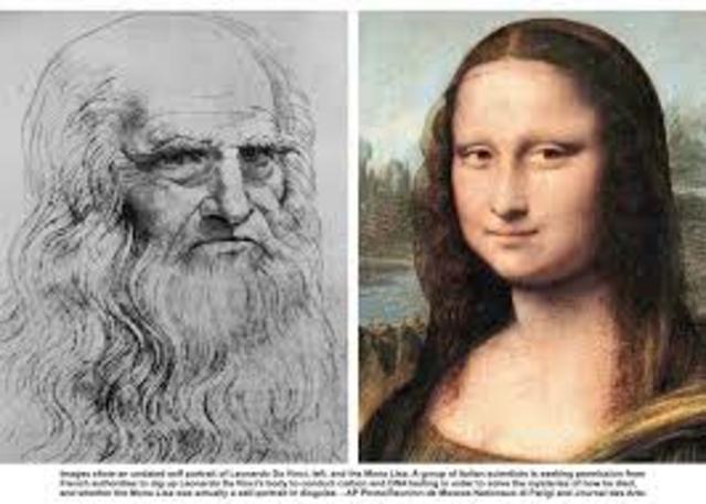 Leonardo da Vinci paints the Mona Lisa
