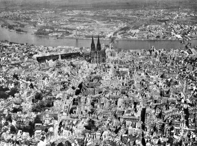 the British Royal Air Force carried out a raid on the German city of Cologne with 1,000 bombers