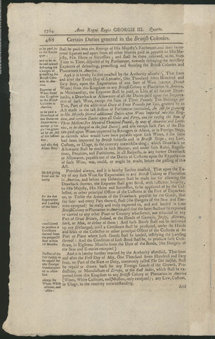 The Sugar Act of 1764
