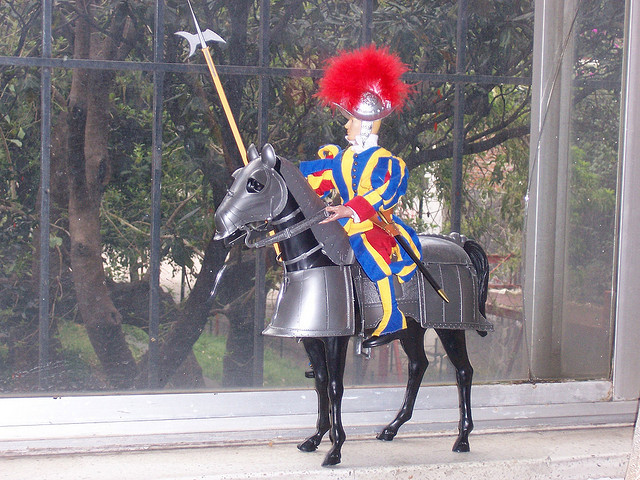 Cortes scares away the Maya army