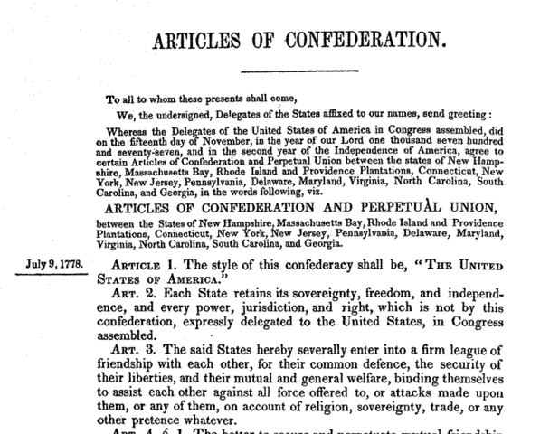 Articles of Confederation