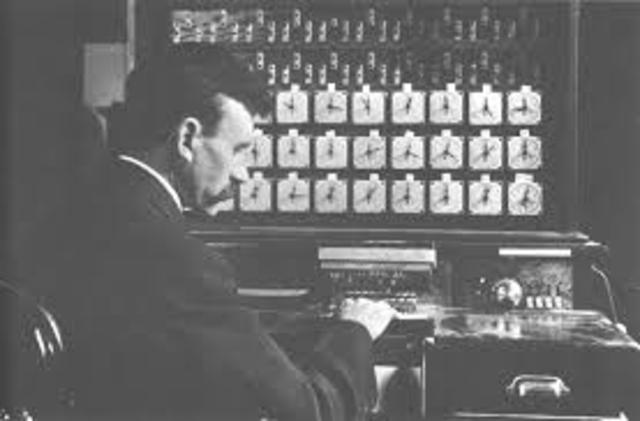 Herman Hollerith invented calculating device run on electricity and used punch cards to store data.