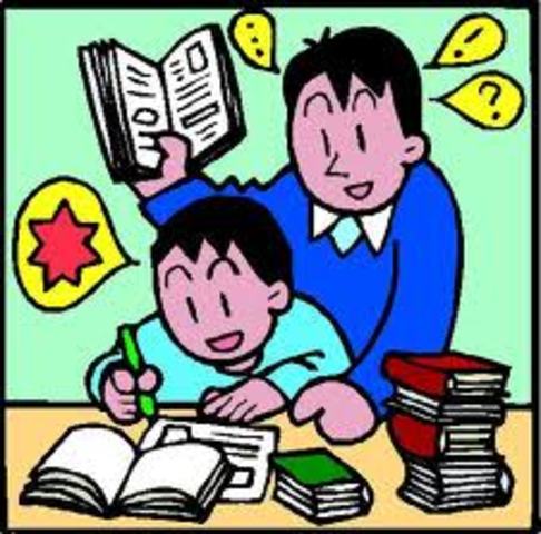 Reforço escolar em casa.