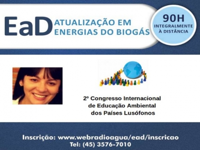 CURSO DE ATUALIZAÇÃO EM ENERGIAS DO BIOGÁS É APRESENTADO NO II CONGRESSO INTERNACIONAL DE EDUCAÇÃO AMBIENTAL