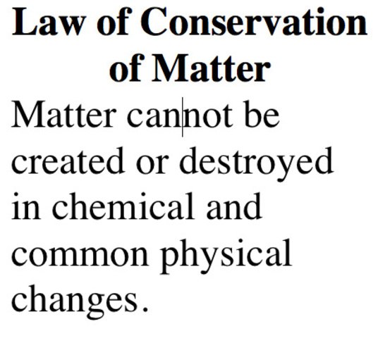 Law of Conservation of Mass