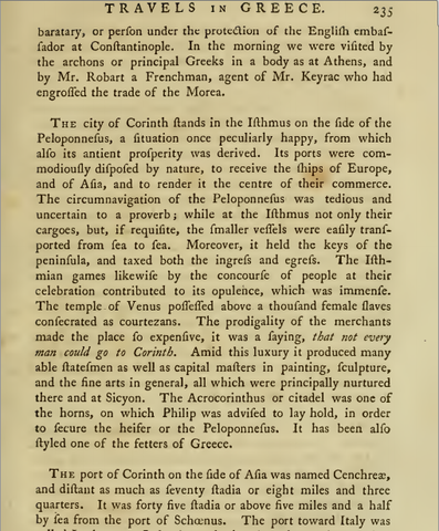 Richard Chandler Visits Corinth