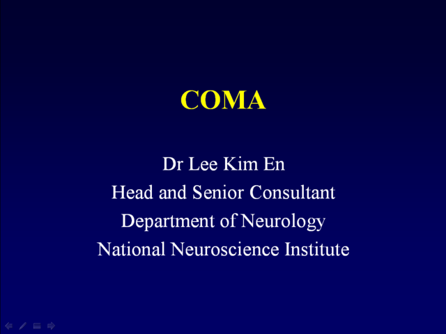 2. Approach to the Comatose patient