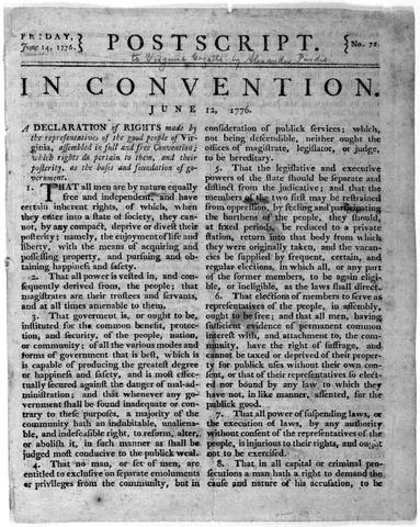 The Virginia Declaration of Rights