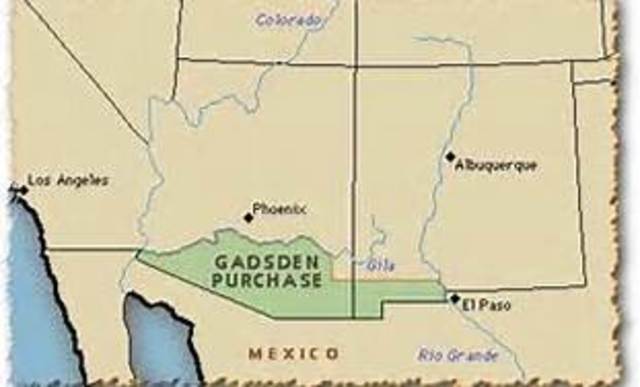 Gadsden Purchase bought New Mexico and Arizona