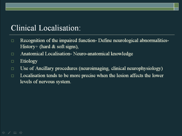 9. Approach to Neurological localization