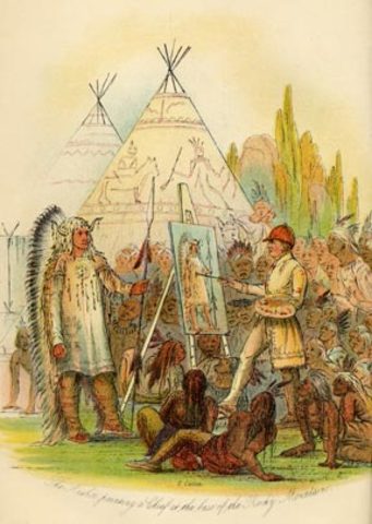 George Catlin was a self-taught portrait painter from Philadelphia. Following an encounter with a delegation of Indians passing through Philadelphia on their way to Washington, D.C., in the late 1820s, Catlin decided to journey to the American West.