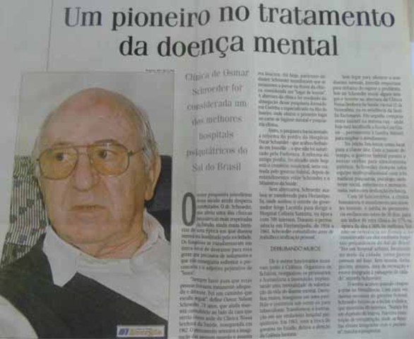 Fundação da Clinica Psiquiatrica Osmar Schroeder
