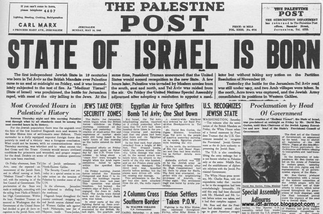 United Nation declares create Israel