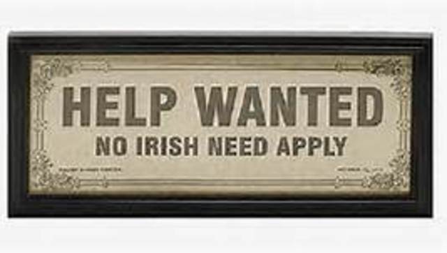 The hotels and people are starting to not exept Irish.