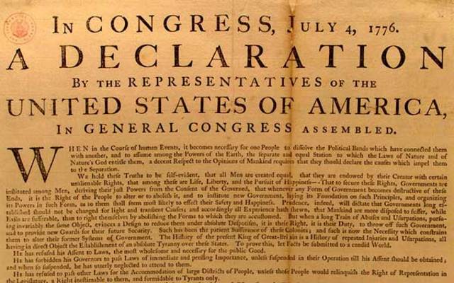 Declaración de Independencia de EEUU