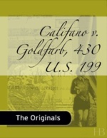 Califano v. Goldfarb