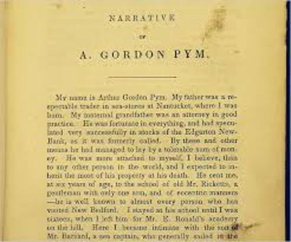 Poe writes his frist novel: The Narrative of Arthur Gordon Pym