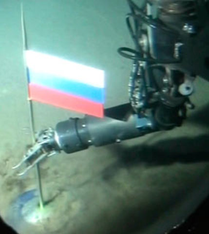 Russia finca bandeira no fundo do Oceano Glacial Artico