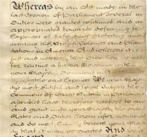 Parliament passes the Sugar Act