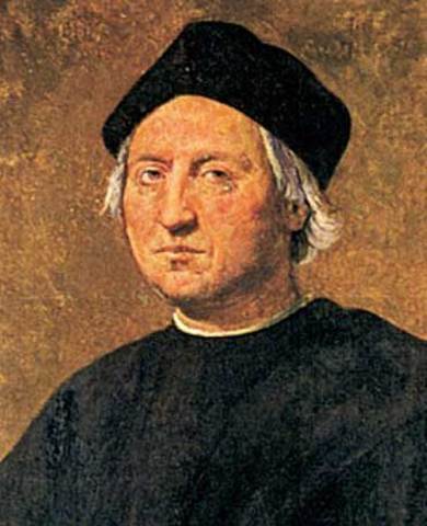 Columbus lands in the "New World"
