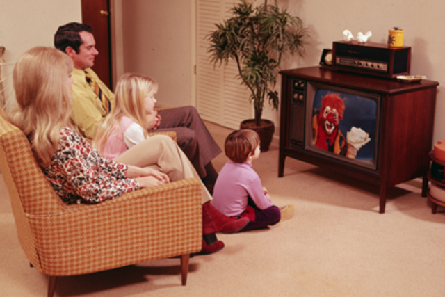 First colored T.V. invented