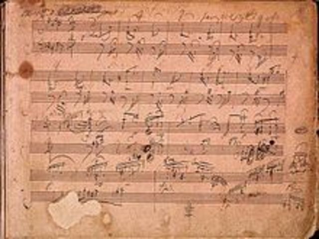 Manuscrit de la Sonata para piano Op. 106, «Hammerklavier».