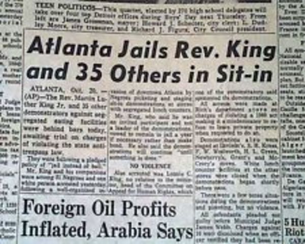 King is arrested in Atlanta.