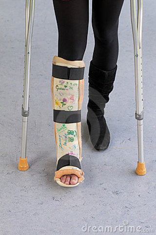 Sweater Boy breaks his leg.