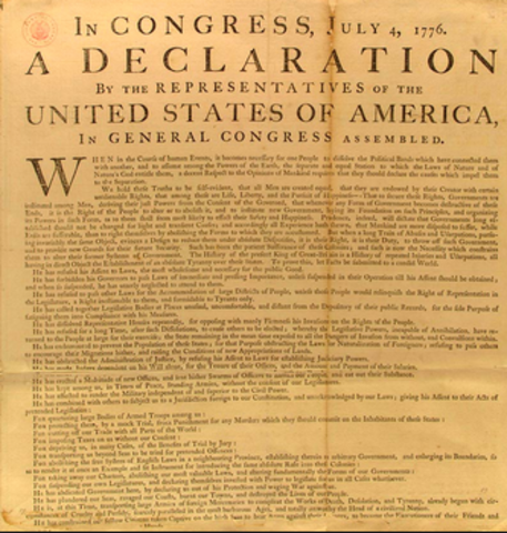 America declares independence