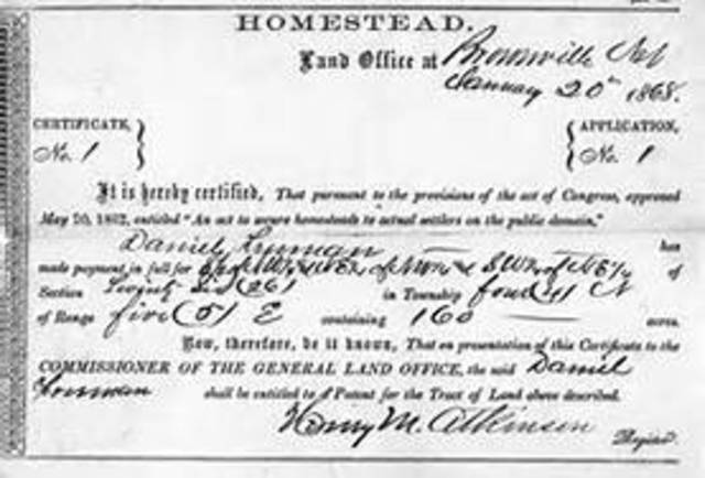 Homestead Act of 1862 is signed into law