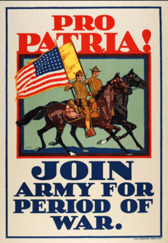 U.S. war poster encourages enlistment as America enters war