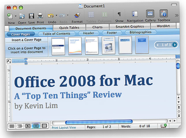 WORD 2008 MAC