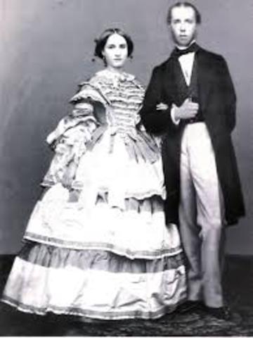 1863 Maximiliano de Habsburgo y su esposa Carlota de Bélgica aceptaron la corona del nuevo imperio mexicano