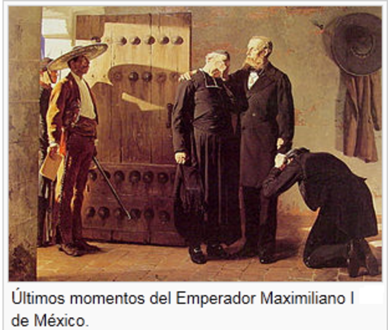 1867, Maximiliano fue capturado por las fuerzas republicanas y fusilado en Santiago de Querétaro.