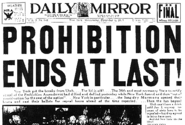 End of Prohibition