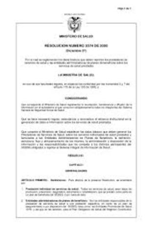 RESOLUCION 3374 de 2000