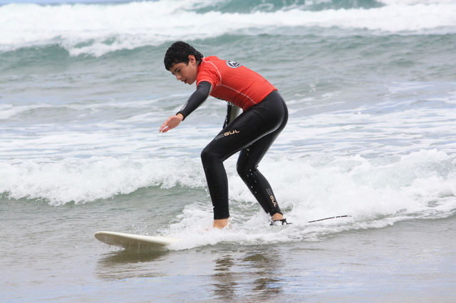 Surfing at Tarifa's beach