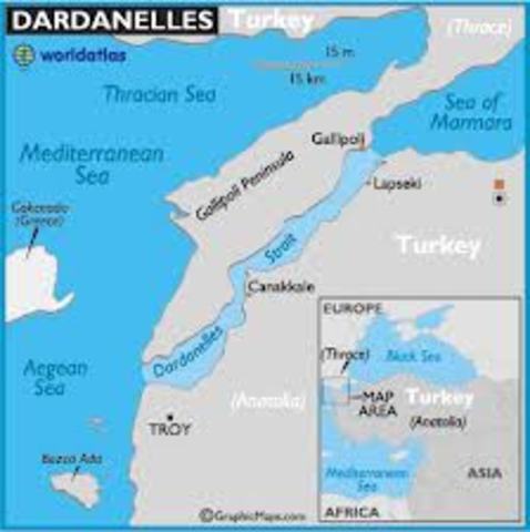 the Dardanells campaign begins