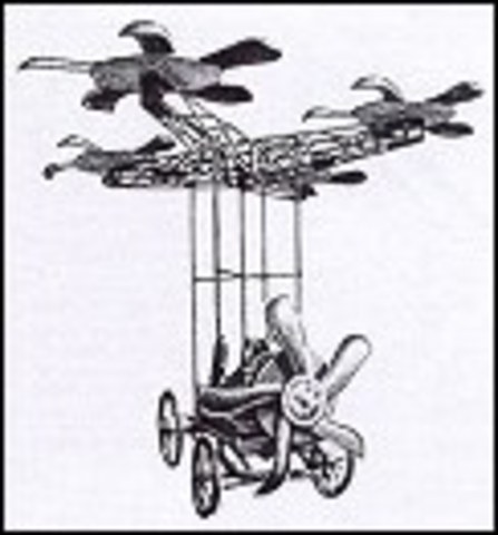 He made a helicopter powered by a rubber band when he was 12