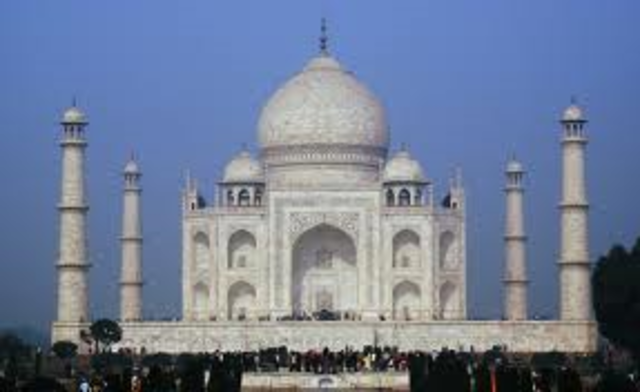 The Taj Mahal construction began