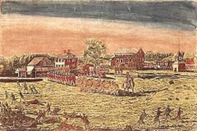 The battle of Lexington and Concord