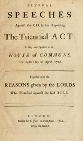 Triennial Act Passed