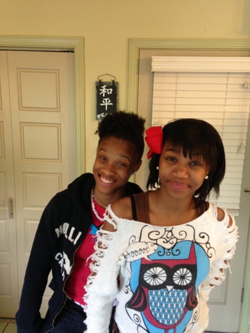 Me and my cuzin tatiyanna over on grandma