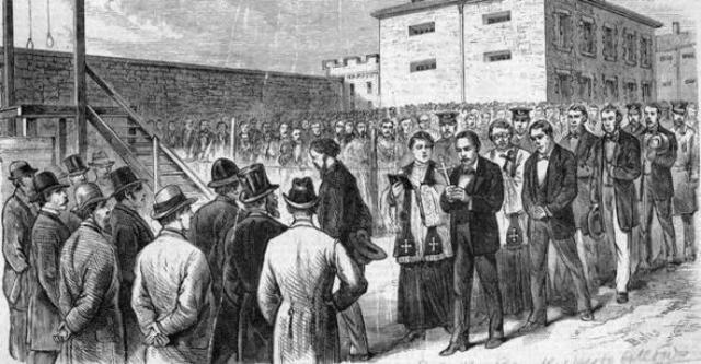 Molly Maguires convicted for coal-field murders in Pennsylvania. 10 are hanged.